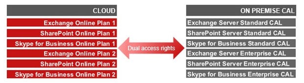 * Dual Access Right is not available within the Office 365 business plans