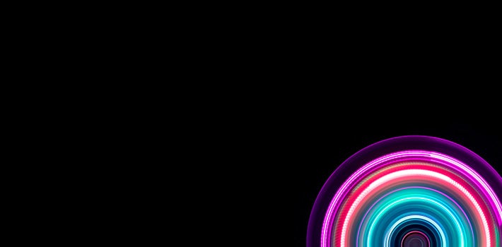A colorful spiral on a black background.